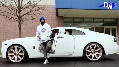 Rolls-Royce Wraith — matte white, rose-gold accents — source photo