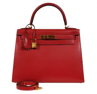 Hermès Kelly Sellier 28 — scarlet red — reference image