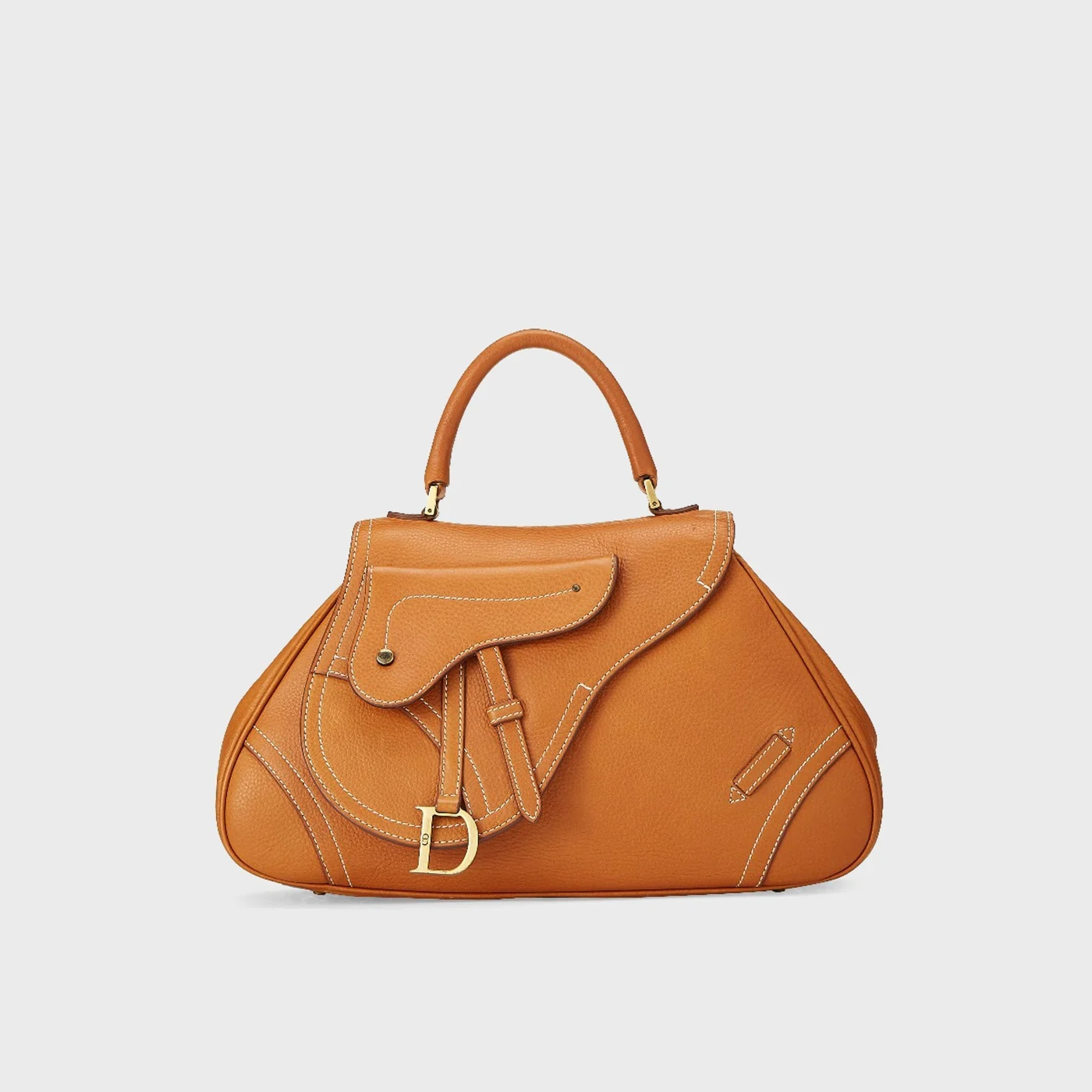 Christian Dior Saddle Bowler Bag - Tan