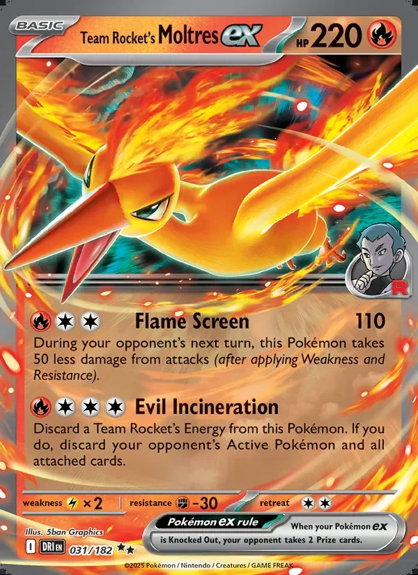 Team Rocket's Moltres ex — Destined Rivals 031/182