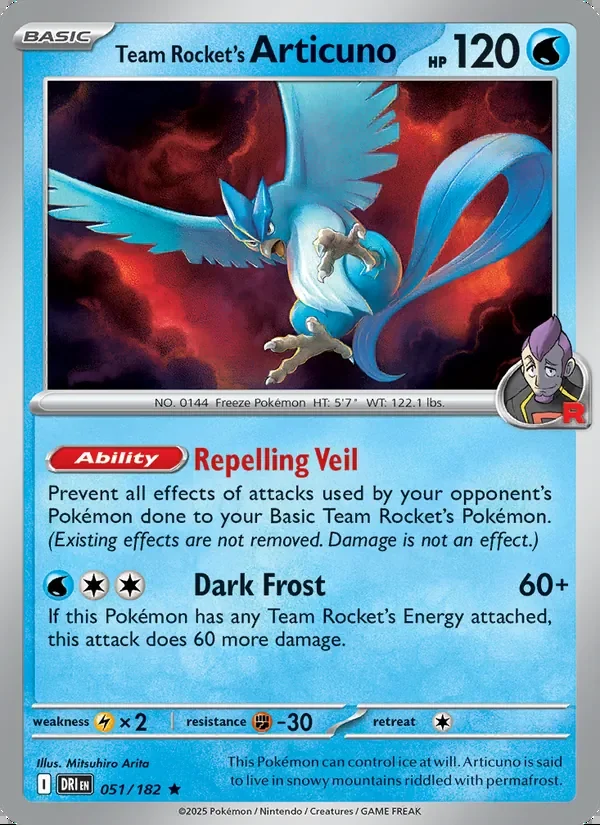 Team Rocket's Articuno — Destined Rivals 051/182