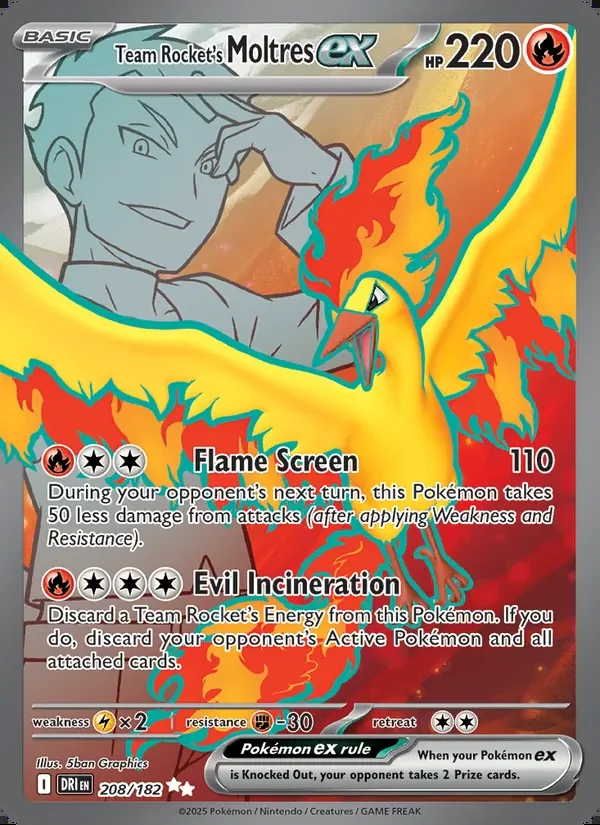 Team Rocket's Moltres ex — Destined Rivals 208/182