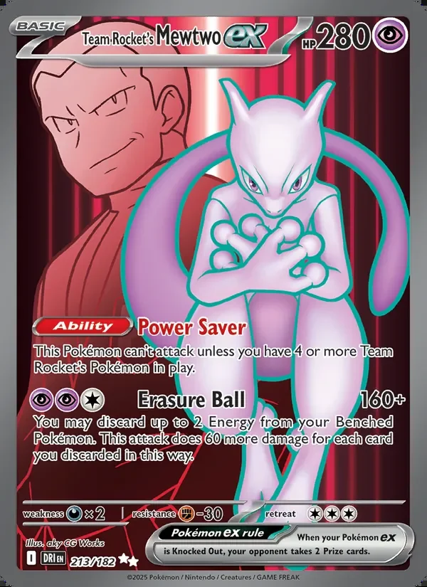 Team Rocket's Mewtwo ex — Destined Rivals 213/182
