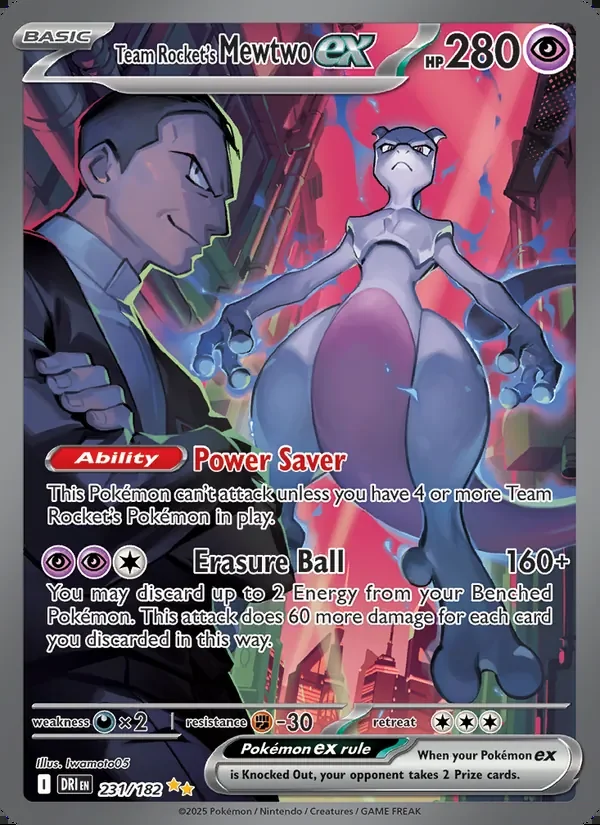 Team Rocket's Mewtwo ex — Destined Rivals 231/182